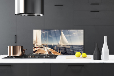Painel cozinha Paisagem Marinha de Barcos