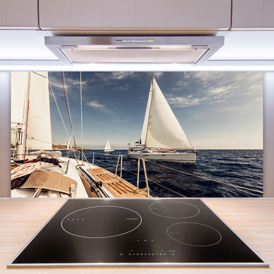 Painel cozinha Paisagem Marinha de Barcos