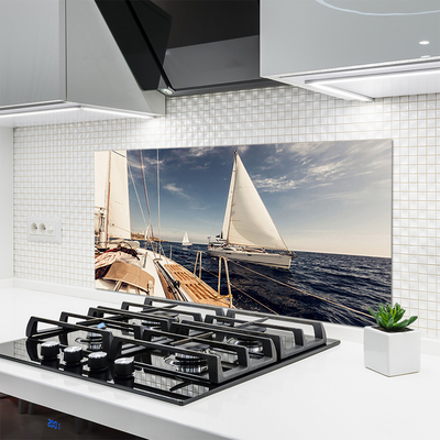 Painel cozinha Paisagem Marinha de Barcos