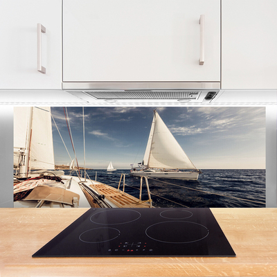 Painel cozinha Paisagem Marinha de Barcos