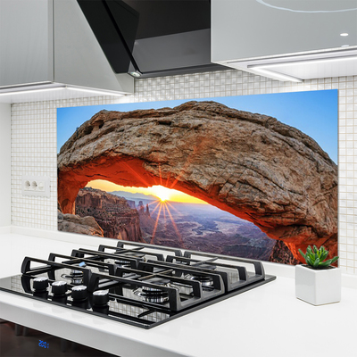 Painel vidro cozinha Paisagem do Sol Rochoso