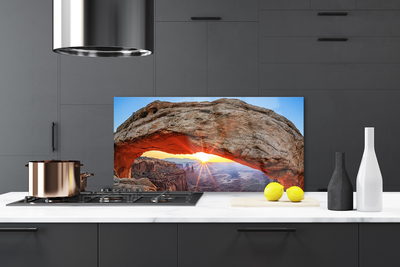 Painel vidro cozinha Paisagem do Sol Rochoso