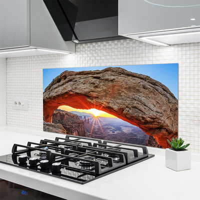Painel vidro cozinha Paisagem do Sol Rochoso