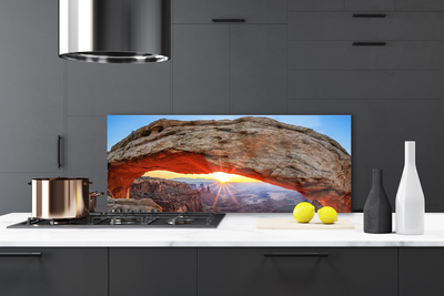 Painel vidro cozinha Paisagem do Sol Rochoso