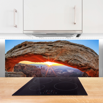 Painel vidro cozinha Paisagem do Sol Rochoso