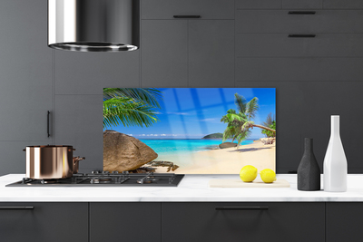 Painel vidro cozinha Paisagem de praia e mar