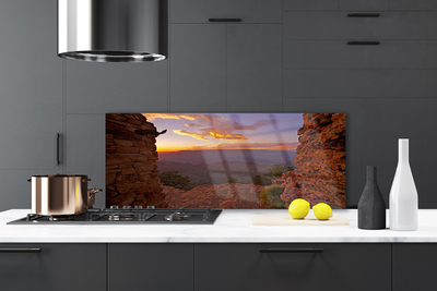 Painel vidro cozinha Rocha Nuvens Céu Paisagem