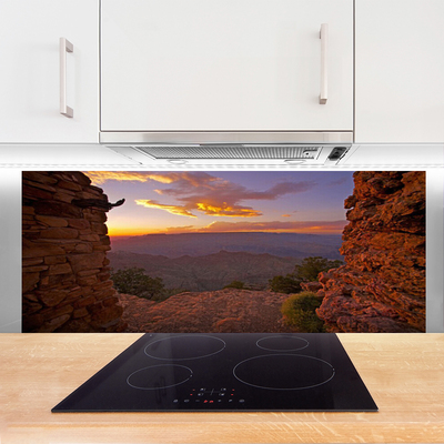 Painel vidro cozinha Rocha Nuvens Céu Paisagem