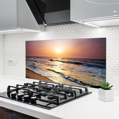 Painel vidro cozinha Mar Praia Sol Paisagem