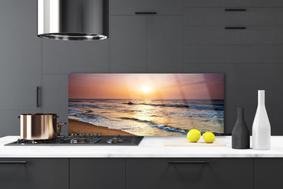 Painel vidro cozinha Mar Praia Sol Paisagem