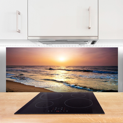 Painel vidro cozinha Mar Praia Sol Paisagem