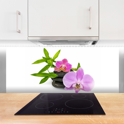 Painel vidro cozinha Planta de orquídea flor