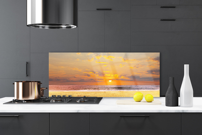 Painel vidro cozinha Mar Praia Sol Paisagem