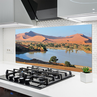 Painel vidro cozinha Paisagem do Deserto do Lago
