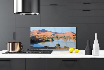 Painel vidro cozinha Paisagem do Deserto do Lago