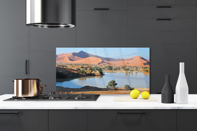 Painel vidro cozinha Paisagem do Deserto do Lago