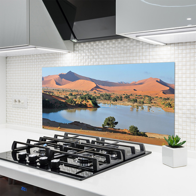 Painel vidro cozinha Paisagem do Deserto do Lago