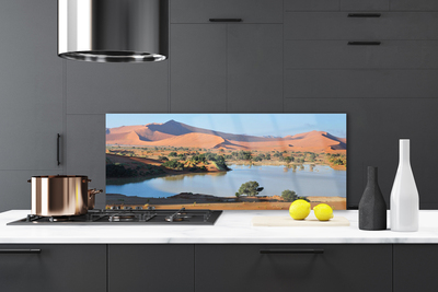 Painel vidro cozinha Paisagem do Deserto do Lago