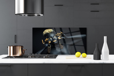 Painel vidro cozinha Mulher Pinta Homem