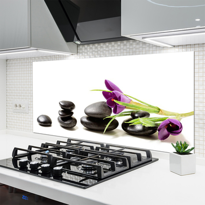 Painel cozinha Arte com flores de açafrão