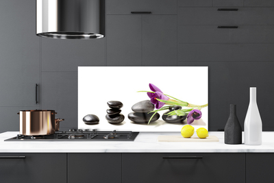 Painel cozinha Arte com flores de açafrão