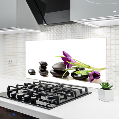 Painel cozinha Arte com flores de açafrão