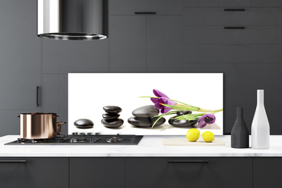 Painel cozinha Arte com flores de açafrão