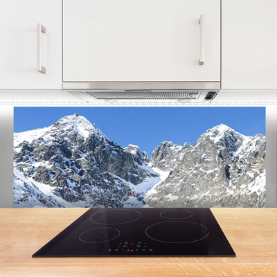 Painel cozinha Paisagem de neve na montanha