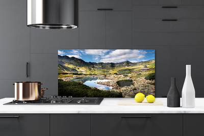 Painel vidro cozinha Paisagem de lago de montanha