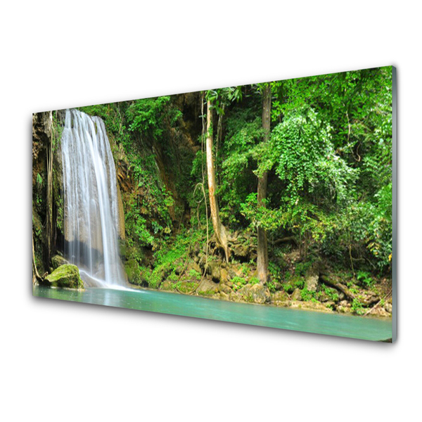 Painel vidro cozinha Cachoeira Floresta Natureza