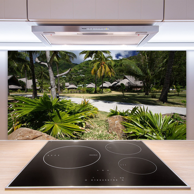 Painel vidro cozinha Folhas Palmeiras Natureza