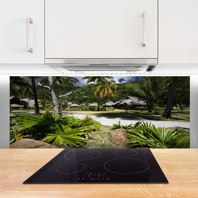 Painel vidro cozinha Folhas Palmeiras Natureza