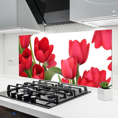 Painel vidro cozinha Tulipas Flores Planta