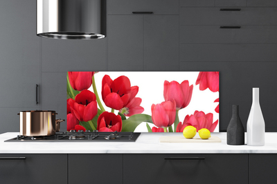 Painel vidro cozinha Tulipas Flores Planta
