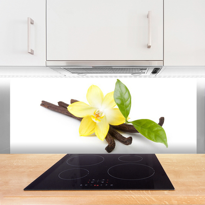 Painel vidro cozinha Planta de folhas de baunilha