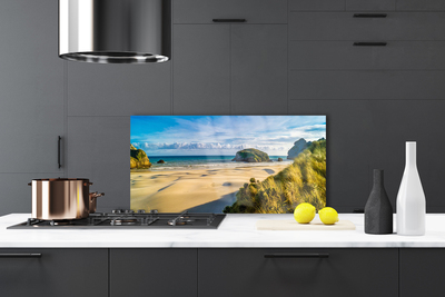 Painel vidro cozinha Praia Mar Oceano