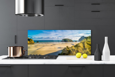 Painel vidro cozinha Praia Mar Oceano