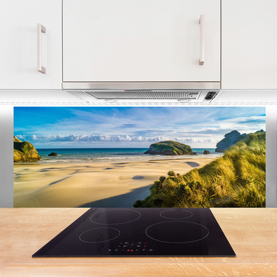 Painel vidro cozinha Praia Mar Oceano