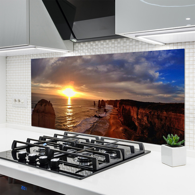Painel vidro cozinha Paisagem do Mar e do Sol