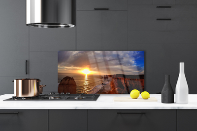 Painel vidro cozinha Paisagem do Mar e do Sol