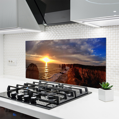 Painel vidro cozinha Paisagem do Mar e do Sol