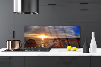 Painel vidro cozinha Paisagem do Mar e do Sol
