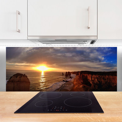 Painel vidro cozinha Paisagem do Mar e do Sol