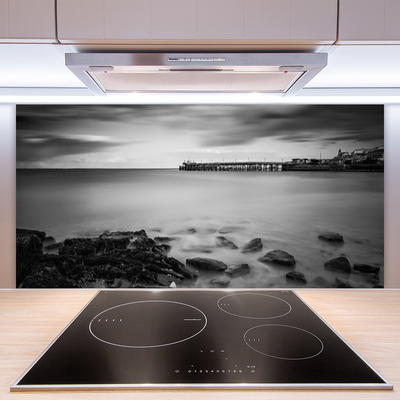 Painel vidro cozinha Paisagem do Píer do Mar