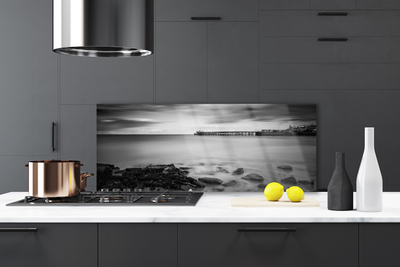 Painel vidro cozinha Paisagem do Píer do Mar