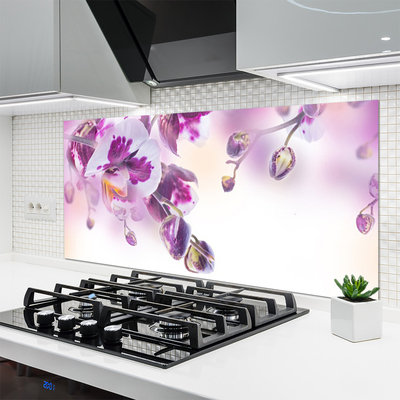 Painel vidro cozinha Flores Planta Natureza