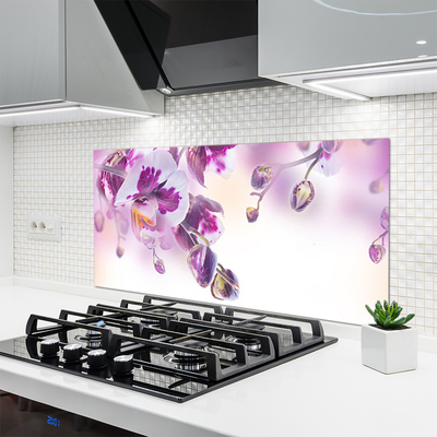 Painel vidro cozinha Flores Planta Natureza
