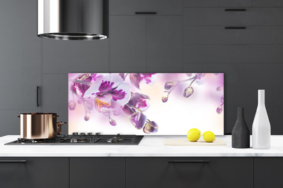 Painel vidro cozinha Flores Planta Natureza