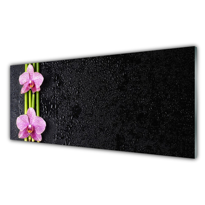 Painel vidro cozinha Planta de flor de bambu Natureza