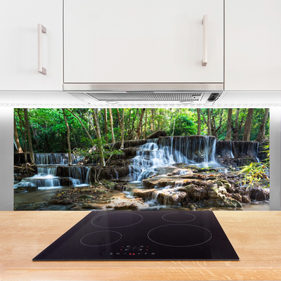 Painel vidro cozinha Cachoeira Floresta Natureza